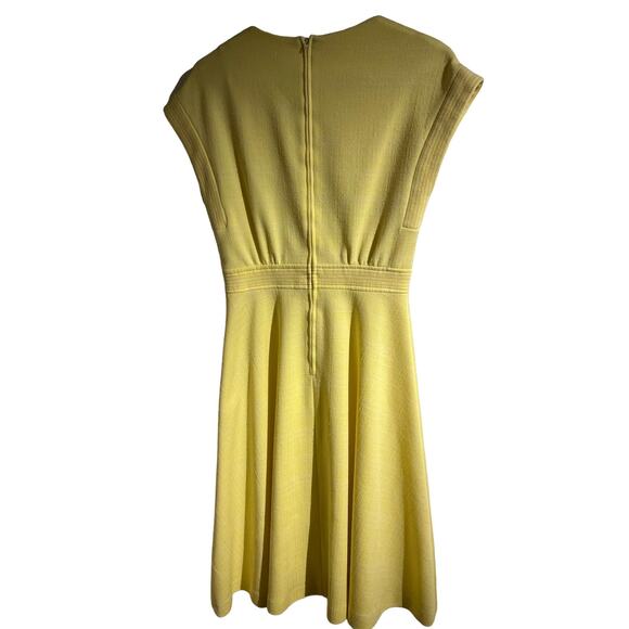 Vintage 60’s Kay Windsor yellow Sleeveless Mod midi Dress size Small - Picture 2 of 9